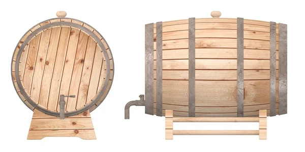 stock image 3d render of wooden barrels