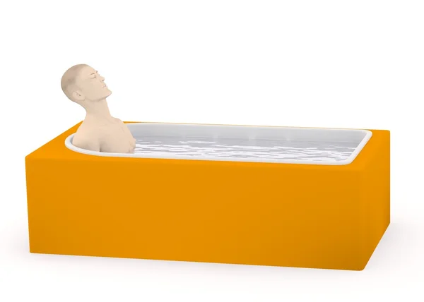 3d render of artifical male ib bath — Stock Photo, Image