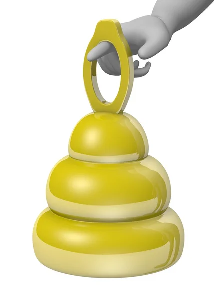 3D renderowania postać z kreskówek z dzwonkiem — Zdjęcie stockowe