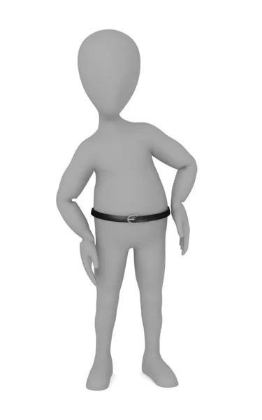 3d renderizado de personaje de dibujos animados con cinturón — Foto de Stock