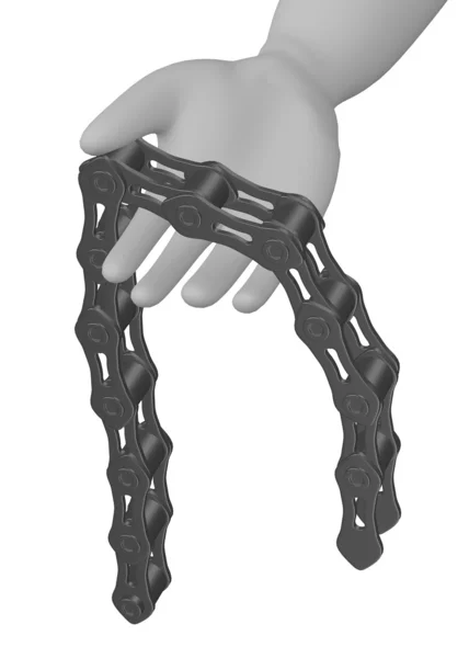 3D vykreslení kreslené postavičky s kolo řetězem — Stock fotografie