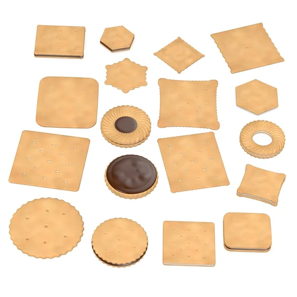3d rendu de biscuits alimentaires — Photo