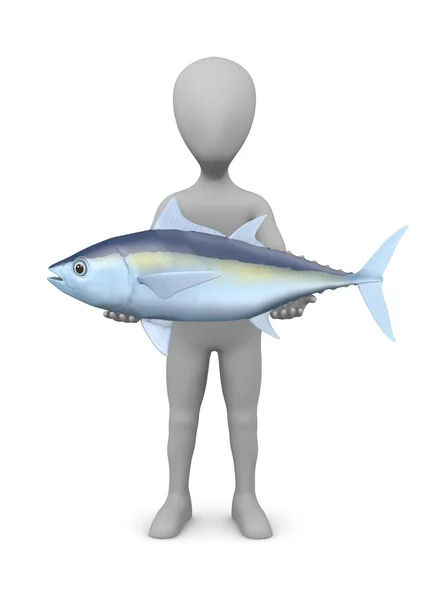3D renderowania postać z kreskówek z tuńczykiem — Zdjęcie stockowe
