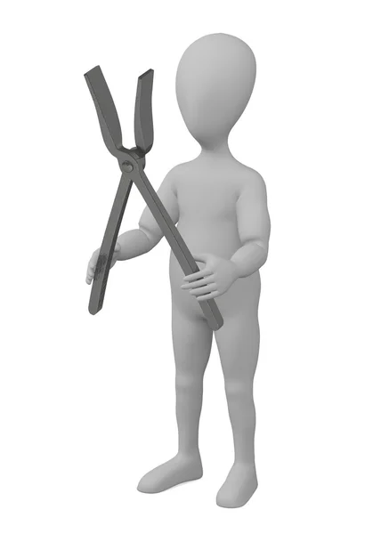 3D-Darstellung der Zeichentrickfigur mit Werkzeug — Stockfoto