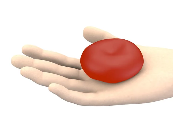 3d renderizado de la mano con células sanguíneas —  Fotos de Stock