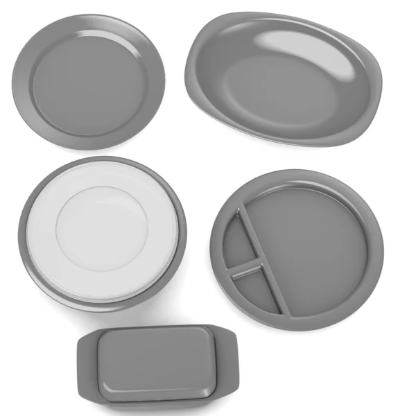 3d render of food bowls — Stock Photo, Image