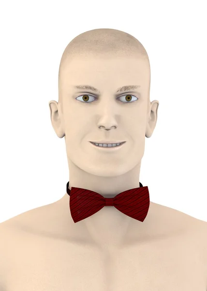 3d render of artifical character with bowtie — Stock Photo, Image