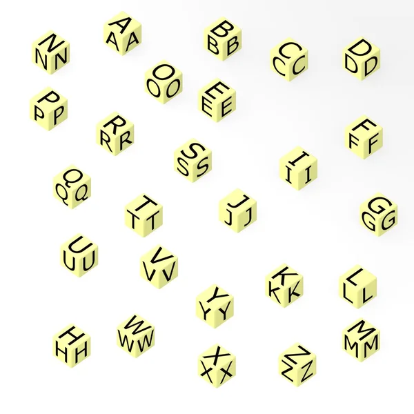 Render 3D listów na pola — Zdjęcie stockowe