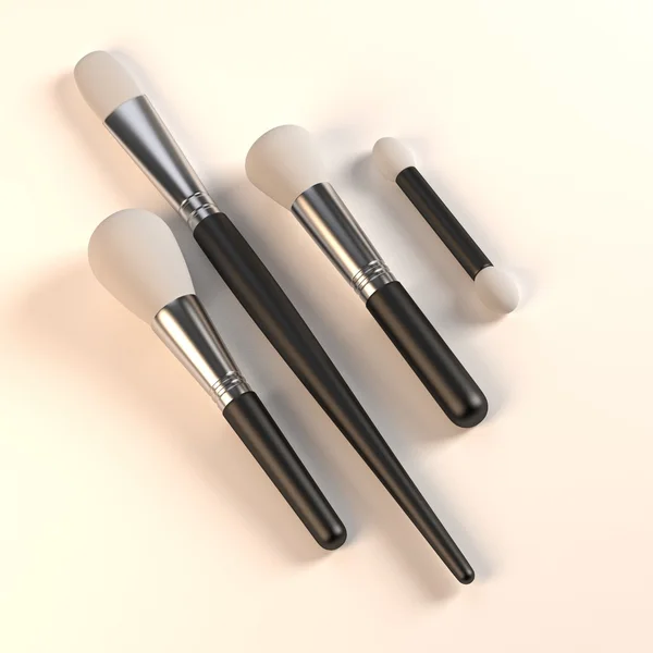 3d renderização de escovas de cosméticos — Fotografia de Stock