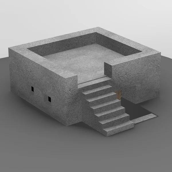 3d renderização de bunker militar — Fotografia de Stock