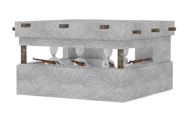 3D render av seriefiguren med bunker — Stockfoto