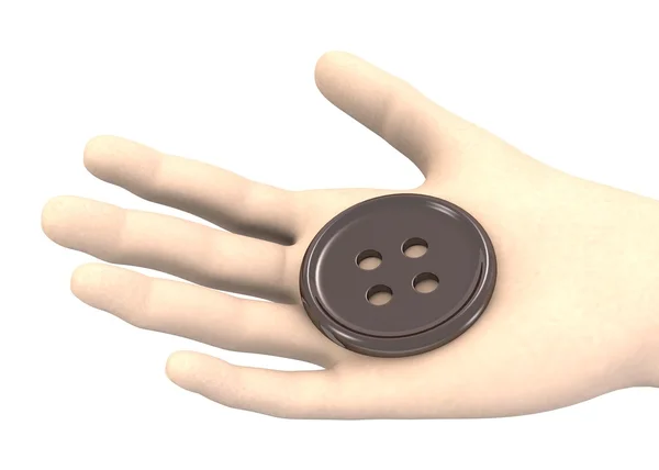 3D renderizado de la mano con botón — Foto de Stock