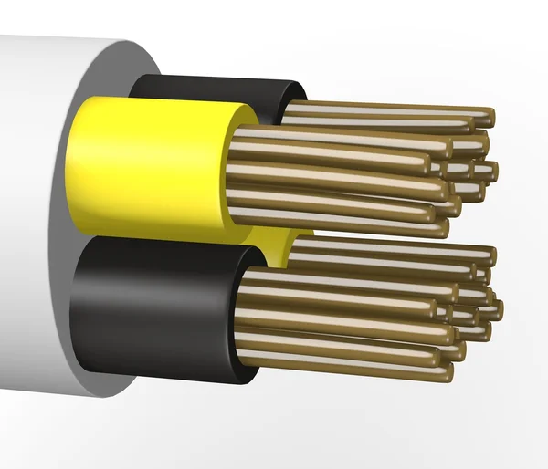 3d renderização de cabo elétrico — Fotografia de Stock
