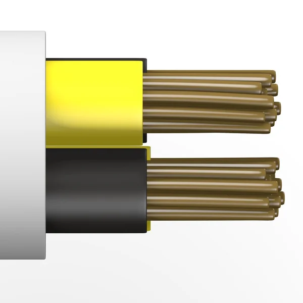 3D-Darstellung des elektrischen Kabels — Stockfoto