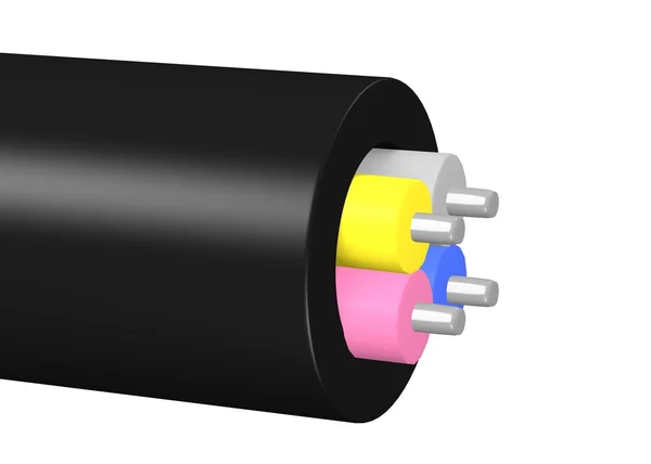 Elektrik kablosunun 3D render — Stok fotoğraf