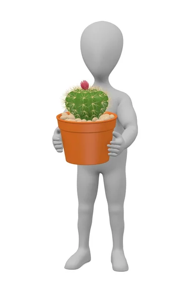 3D renderowania postać z kreskówek z kaktusa — Zdjęcie stockowe