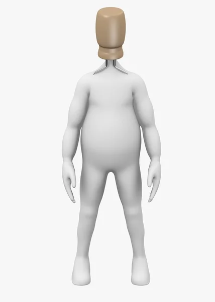 3D визуализация персонажа мультфильма с конденсатором — стоковое фото