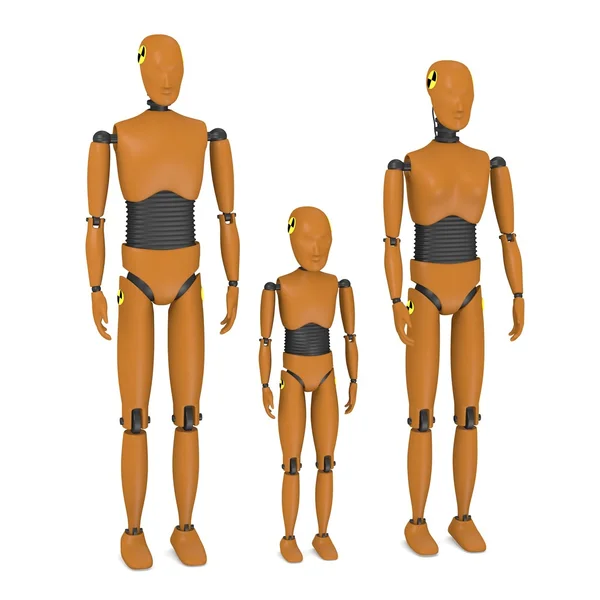 3d render of car test dummies — Stock Photo, Image