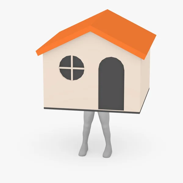 3D-Rendering von Haus mit Beinen — Stockfoto