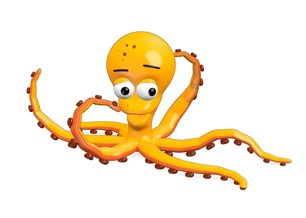 3D рендеринг мультяшного осьминога — стоковое фото