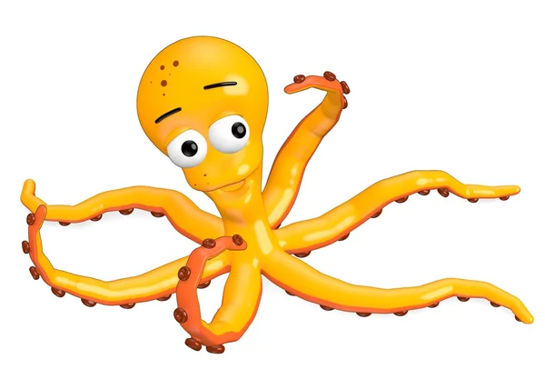 3D рендеринг мультяшного осьминога — стоковое фото