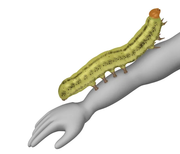 3D render a rajzfilmfigura, caterpillar — Stock Fotó