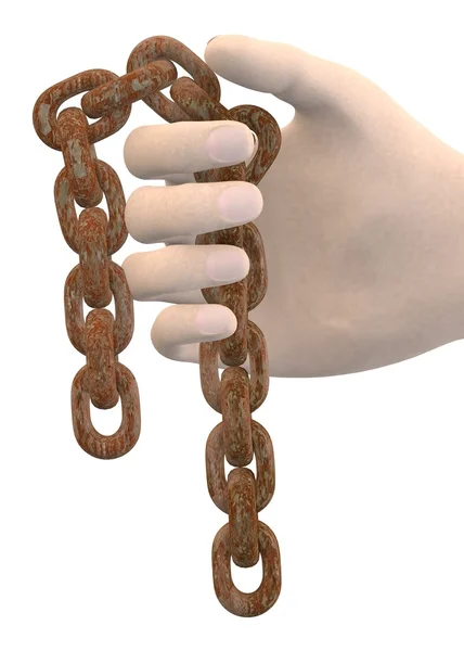 3d renderizado de la mano con cadena —  Fotos de Stock