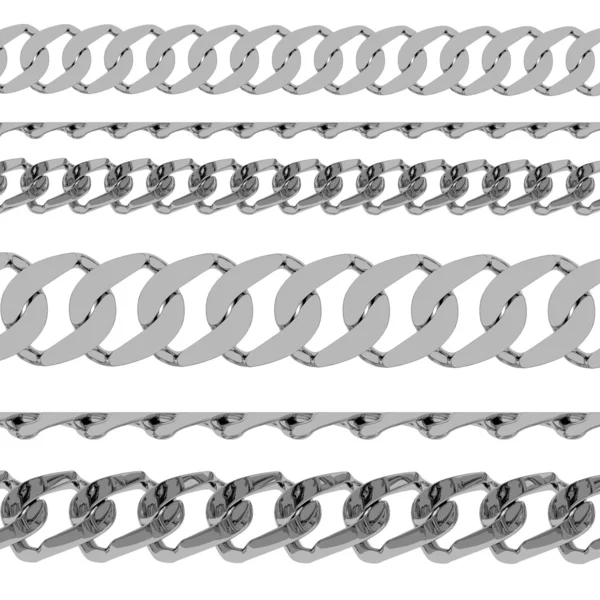 3D візуалізація металевого ланцюга — стокове фото
