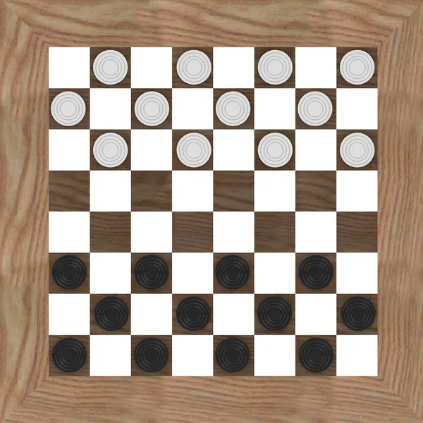 3D візуалізація гри в шашки — стокове фото