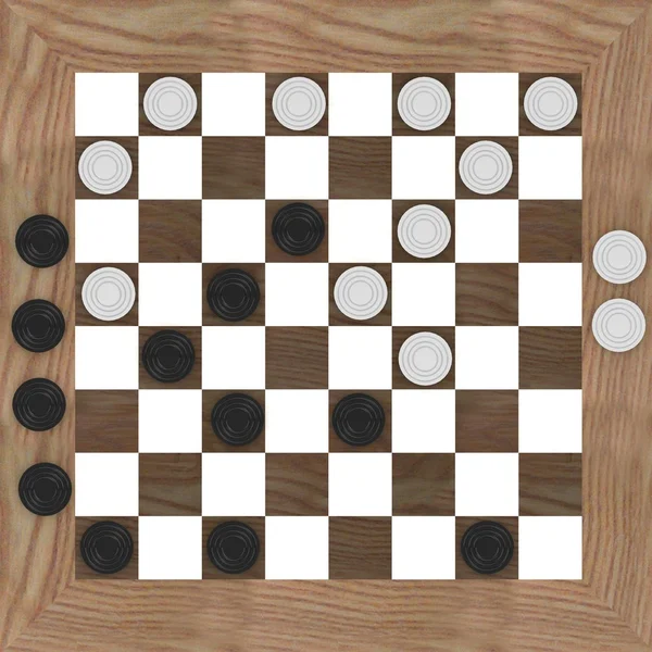 跳棋游戏的 3d 呈现器 — 图库照片