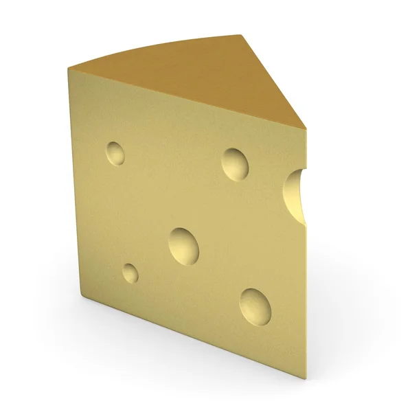 3d resa del pezzo di formaggio — Foto Stock