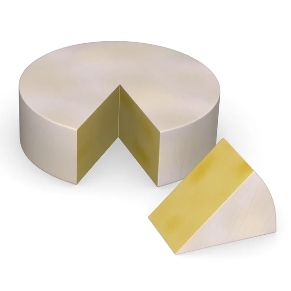 Peynir parçasının 3D render — Stok fotoğraf