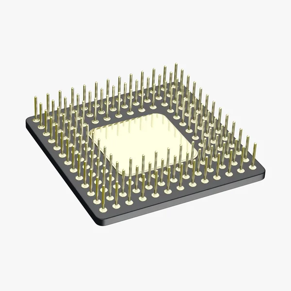3D renderowania mikro procesora — Zdjęcie stockowe