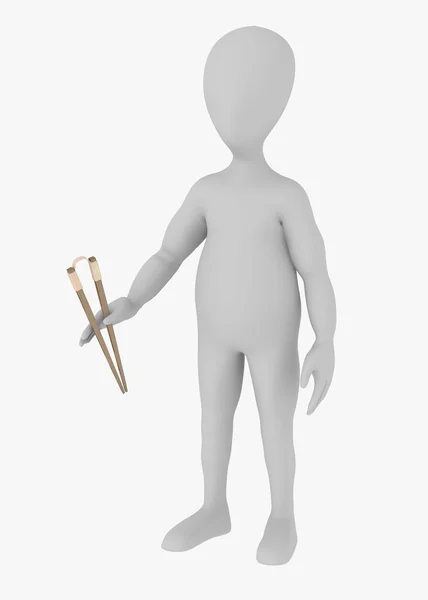 3d renderizado de personaje de dibujos animados con palillos —  Fotos de Stock