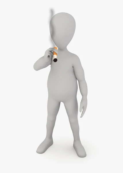 3d renderizado de personaje de dibujos animados con el cigarrillo — Foto de Stock