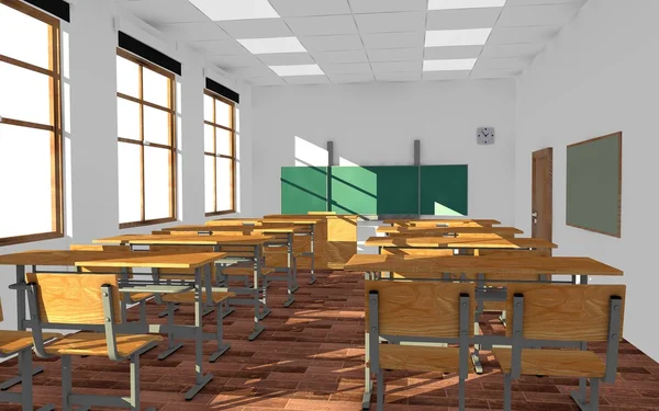 3D gör klassrummet inre — Stockfoto