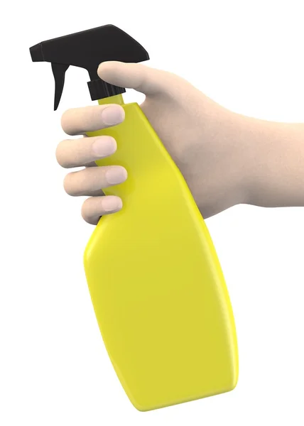 3d renderizado de la mano con limpiador — Foto de Stock