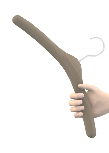 Hanger3d レンダリングのハンガーと手の手の 3 d レンダリング — ストック写真