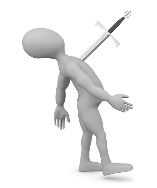 3d render of cartoon character with dagger — Stock Photo, Image