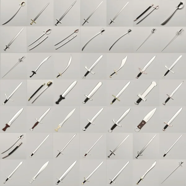 3d render of large weapon collection — Stock Photo, Image