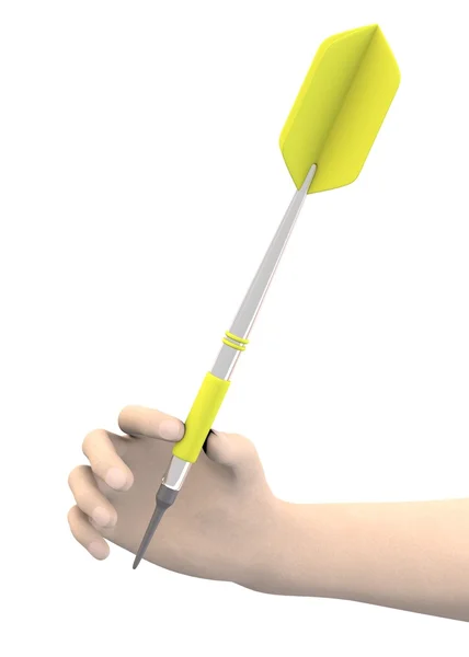 3d render of hand with dart — Stock Photo, Image