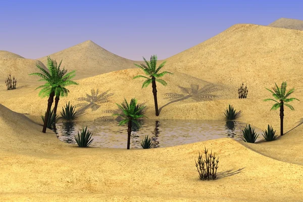 3D činí z písku pouště — Stock fotografie
