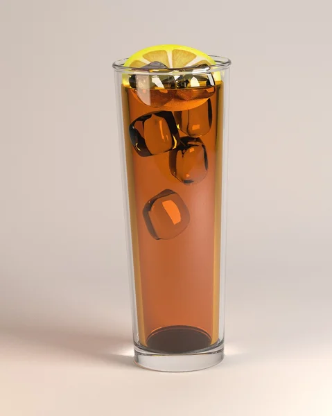 유리에 음료의 3d 렌더링 — 스톡 사진
