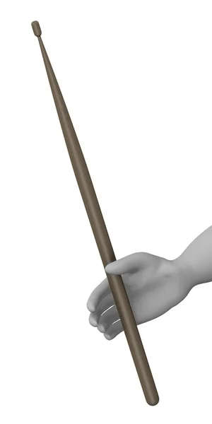漫画のキャラクターのドラム棒で 3 d のレンダリング — ストック写真
