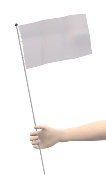 3d renderização de mão com bandeira — Fotografia de Stock