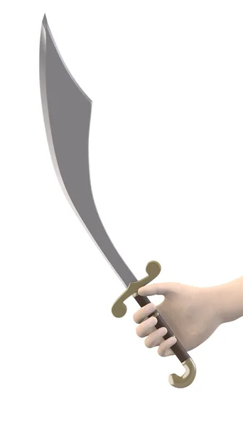 3d render of hand with sword — Stock Photo, Image