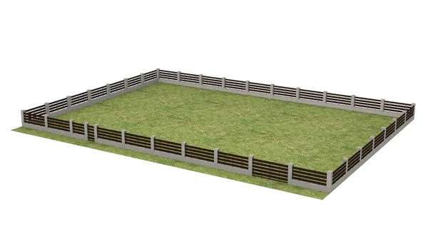 3D činí z plotu na zem — Stock fotografie