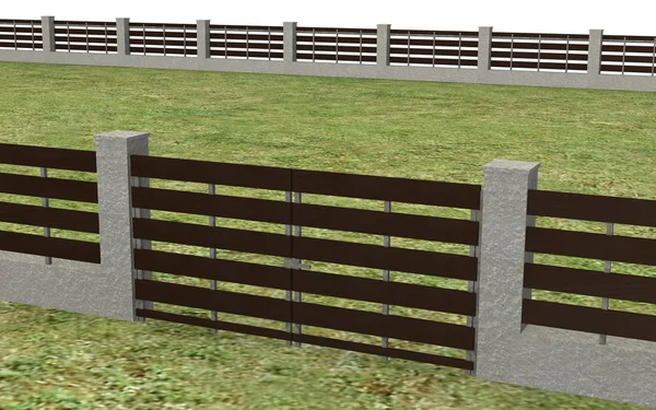 3D render van hek op grond — Stockfoto