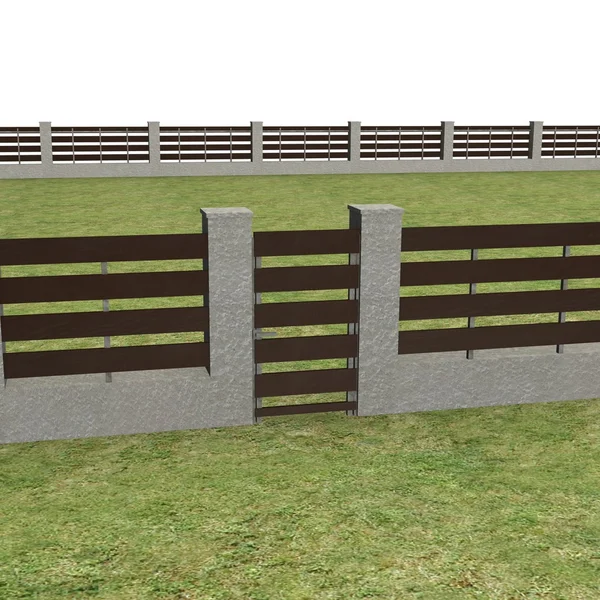3D render van hek op grond — Stockfoto