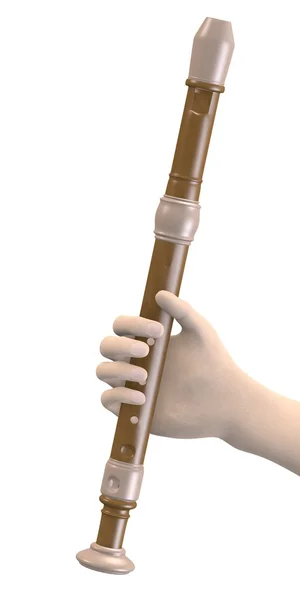 3d renderização de mão com flauta — Fotografia de Stock